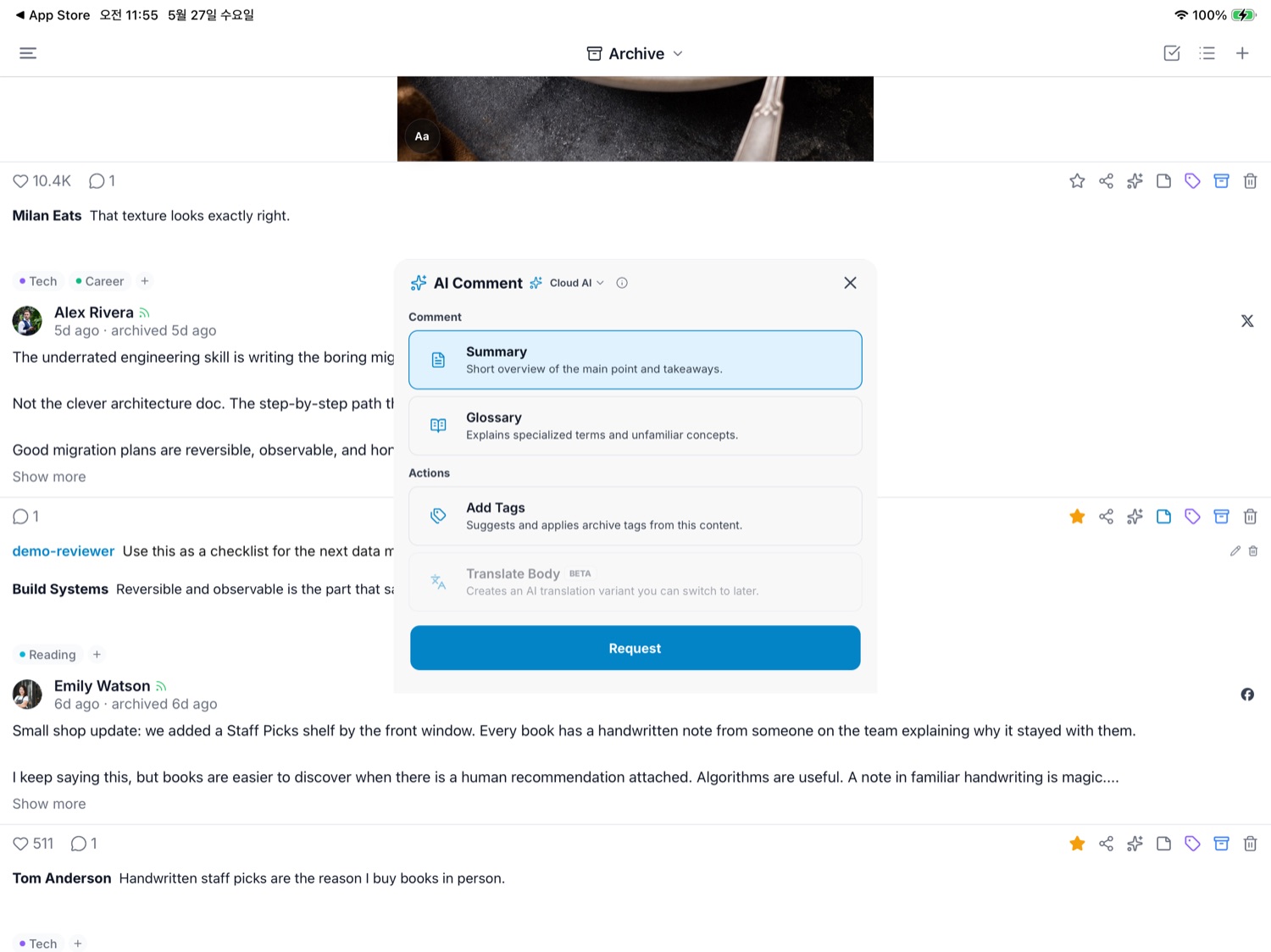AI tools on iPad